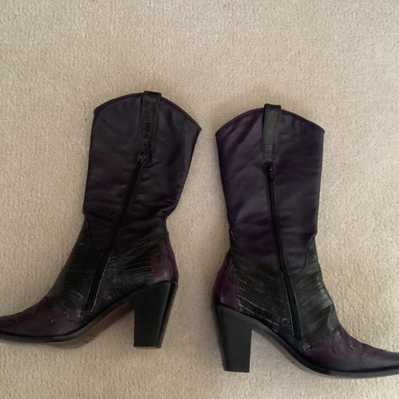 Arnold Churgin purple and black boots - Picture 3 of 7
